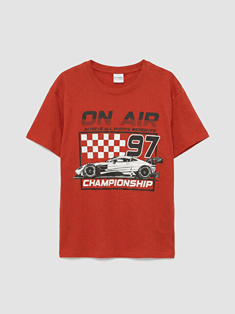 LCW Kids Bisiklet Yaka Baskılı Erkek Çocuk Tişört - S6KE91Z4-GXS