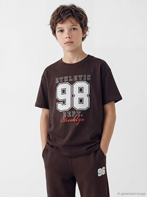 LCW Kids Bisiklet Yaka Baskılı Erkek Çocuk Tişört - S6KE93Z4-3E1