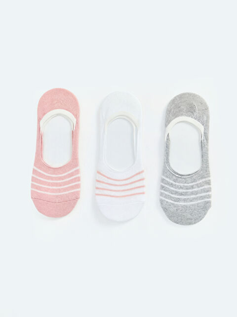 LCW ECO Çizgili Kadın Babet Çorap 3'lü - S6KF22Z8-ZN5