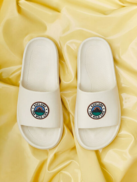 LCW STEPS Baskılı Tek Bantlı Erkek Terlik