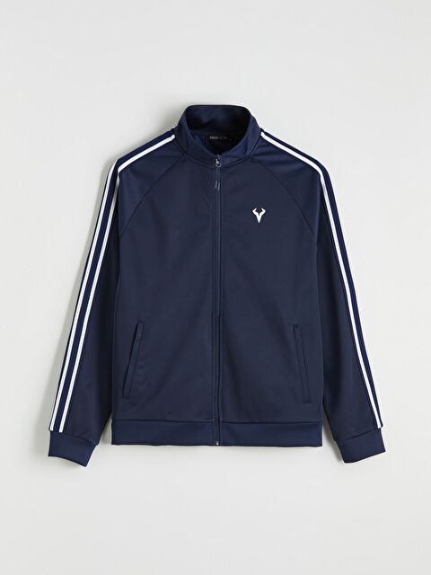 XSIDE ACTIVE Dik Yaka Şeritli Erkek Fermuarlı Sweatshirt - S6KF42Z8-CT8