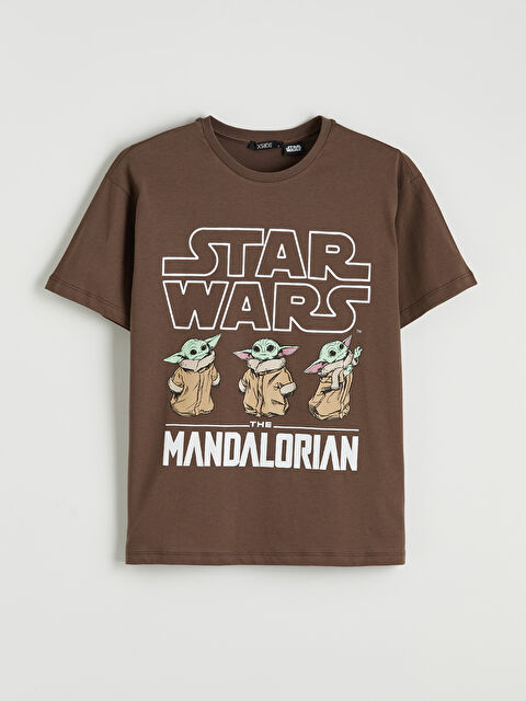 XSIDE Bisiklet Yaka The Mandalorian Baskılı Kadın Tişört - S6KF47Z8-YJT