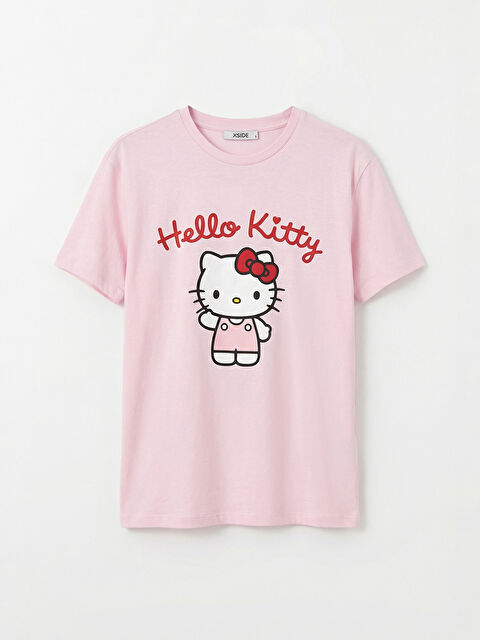 XSIDE Bisiklet Yaka Hello Kitty Baskılı Kadın Tişört - S6KF54Z8-8QQ