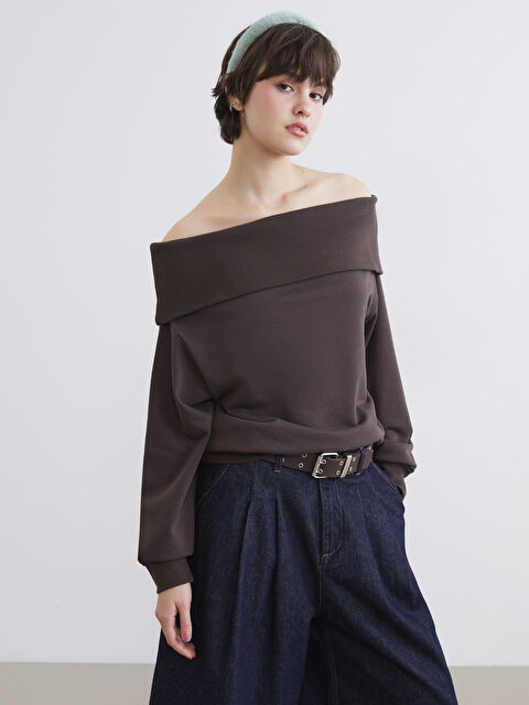 XSIDE Kayık Yaka Kadın Sweatshirt - S6KF62Z8-1VF