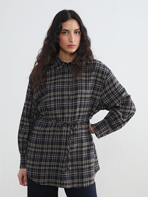 LCW Modest Ekose Kadın Gömlek Tunik - S6KG19Z8-LMU