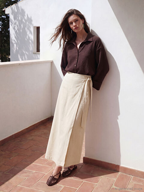 LCW Modest Beli Bağlamalı Anvelop Etek