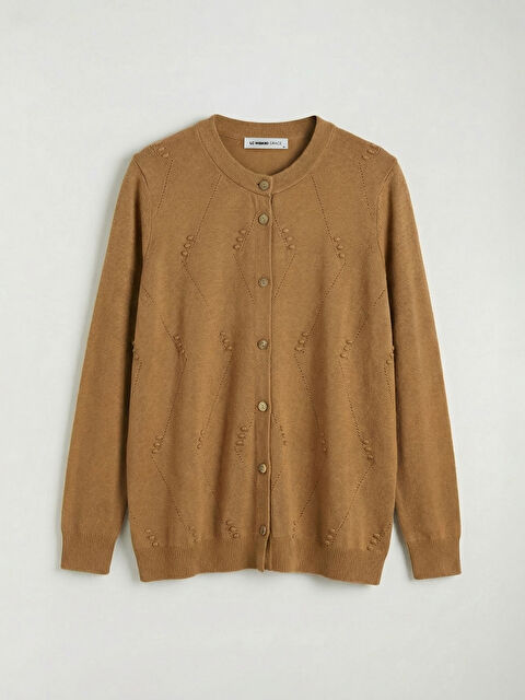 LCW Grace Bisiklet Yaka Ajurlu Kadın Triko Hırka - S6KG39Z8-GXC