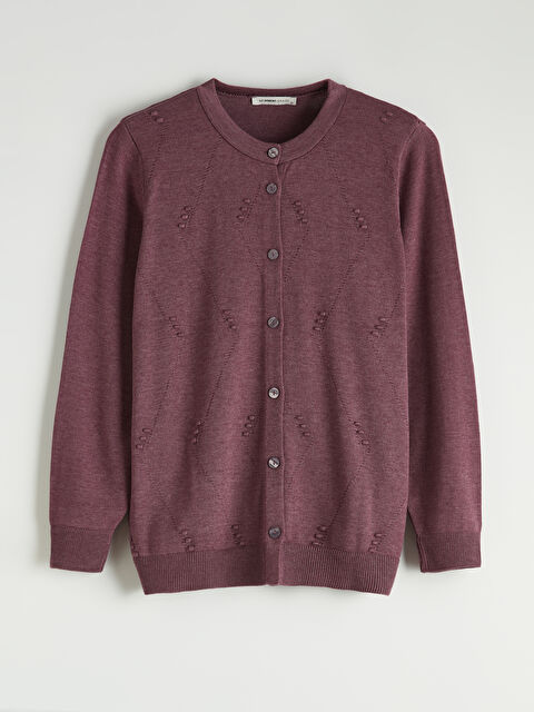 LCW Grace Bisiklet Yaka Ajurlu Kadın Triko Hırka - S6KG39Z8-H9R