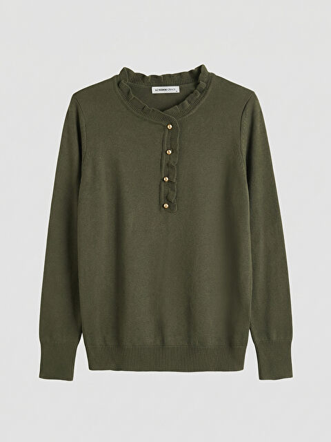 LCW Grace Fırfırlı Dik Yaka Kadın Triko Kazak - S6KG48Z8-R37