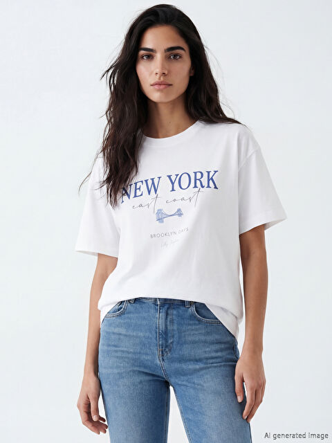 LCW Vision Γυναίκα ΛΕΥΚΟ Μπλουζάκι - S6KG50Z8-Q6K