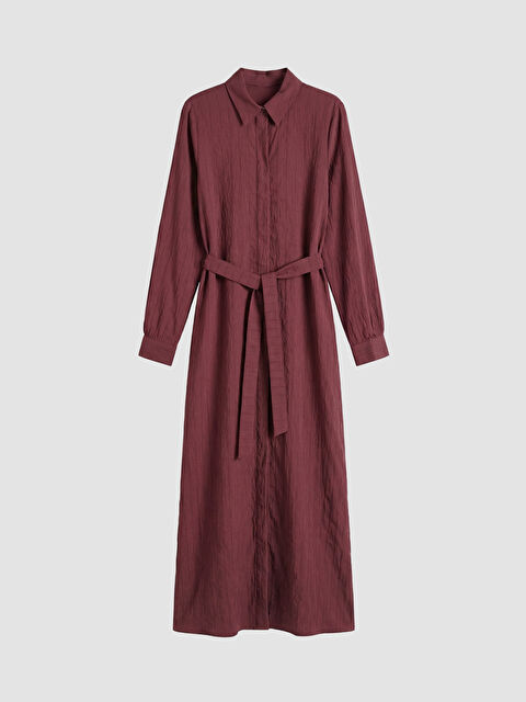 LCW Modest Kuşaklı Modal Karışımlı Gömlek Elbise	 - S6KG85Z8-LET