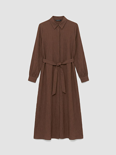 LCW Modest Kuşaklı Modal Karışımlı Gömlek Elbise	 - S6KG85Z8-LEW