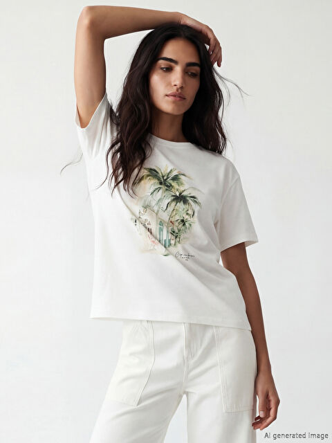 LCW Vision Γυναίκα ΕΚΡΟΥ Μπλουζάκι - S6KH34Z8-R9J