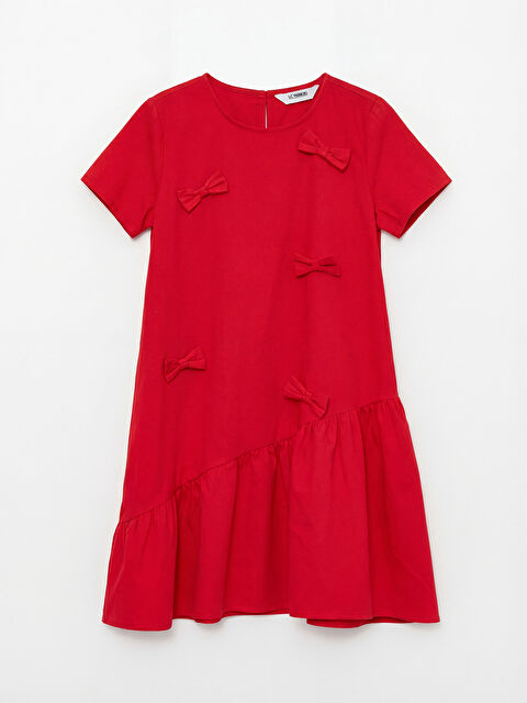 LCW Kids Bisiklet Yaka Fiyonk Detaylı Kız Çocuk Elbise - S6KH36Z4-HPM
