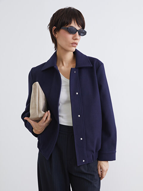 LCW Vision Gömlek Yaka Kadın Kaşe Ceket - S6KH42Z8-CVM