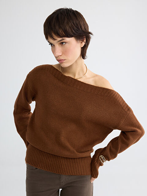 LCW Vision Kayık Yaka Kadın Triko Kazak