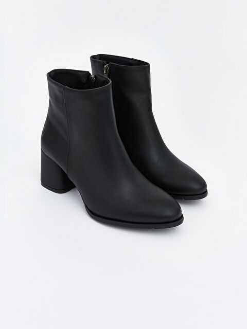 LCW STEPS Deri Görünümlü Kadın Topuklu Bot - S6KH54Z8-HUC