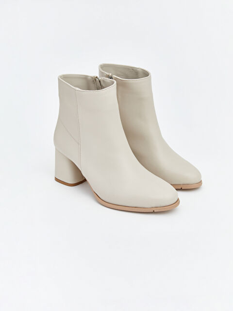 LCW STEPS Deri Görünümlü Kadın Topuklu Bot - S6KH54Z8-R81