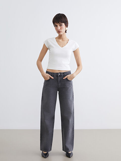 LCW Vision Wideleg Kadın Jean Pantolon - S6KH86Z8-GRD