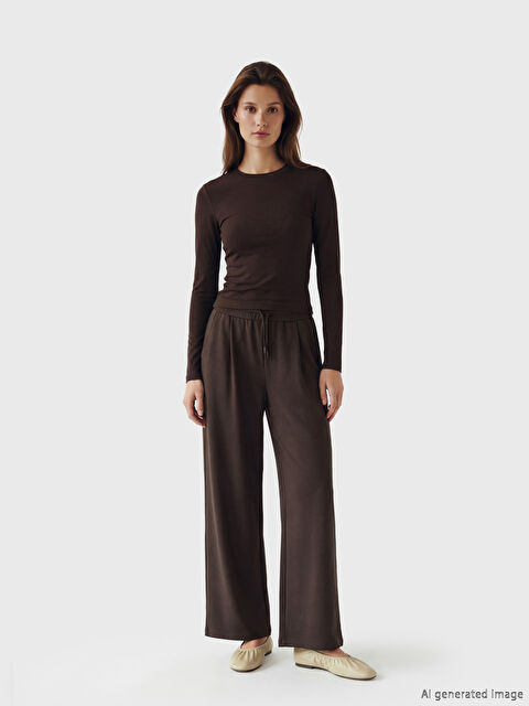 LCW Modest Beli Lastikli Soft Touch Kadın Eşofman Altı