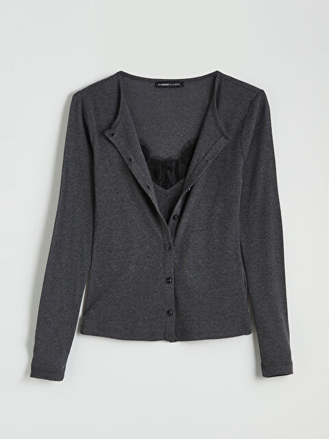 LCWAIKIKI Classic Bisiklet Yaka Dantel Detaylı Kadın Body	 - S6KI47Z8-D3A