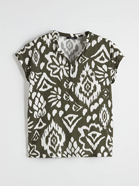 LCW ECO Kaçık Yaka Desenli Bluz - S6KI68Z8-LRJ