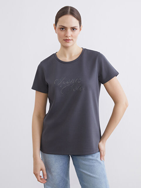 LCWAIKIKI Classic Crew Neck Embellished Women's Blouse