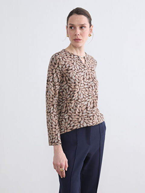 LCW Grace Bisiklet Yaka Çiçekli Bluz - S6KJ04Z8-LQB