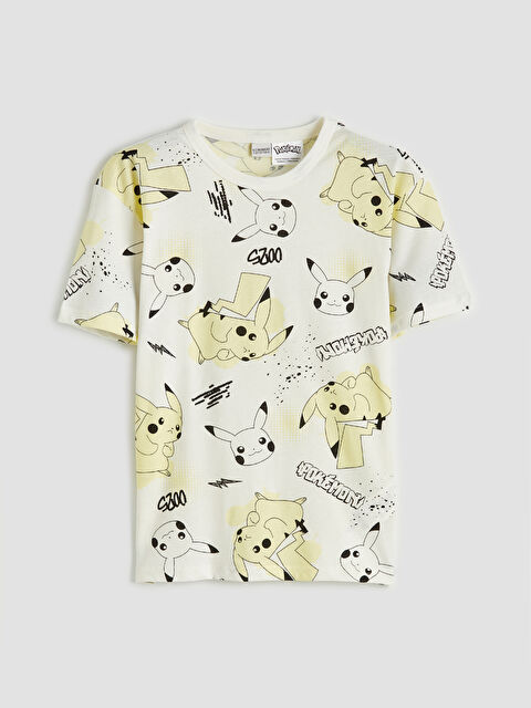 LCW Kids Bisiklet Yaka Pikachu Baskılı Erkek Çocuk Tişört - S6KJ08Z4-LUG