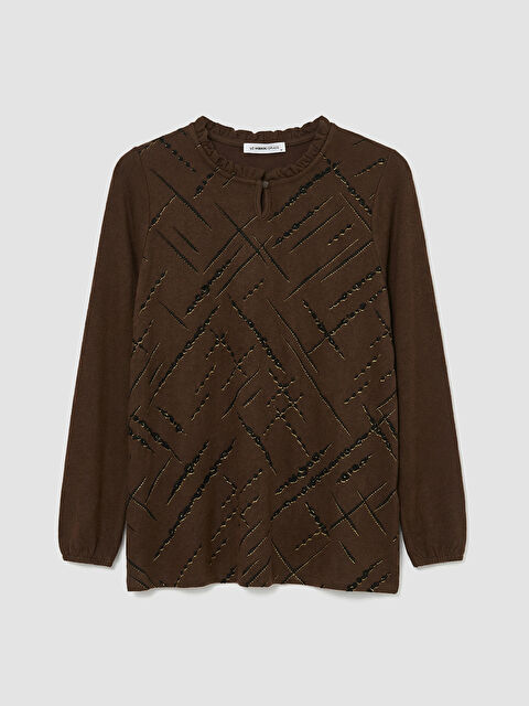 LCW Grace Bisiklet Yaka Desenli Bluz - S6KJ14Z8-HSK