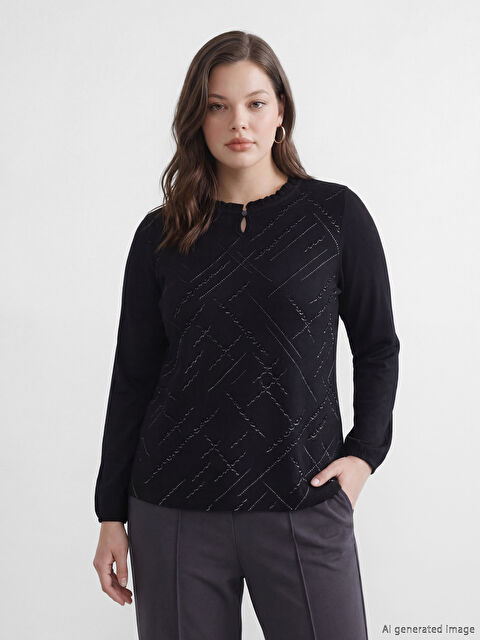 LCW Grace Patterned Crew Neck Blouse	
 - S6KJ14Z8-CVL