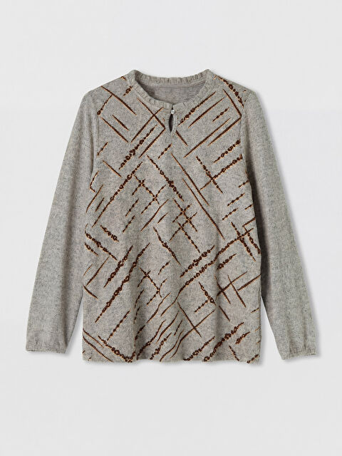 LCW Grace Bisiklet Yaka Desenli Bluz	