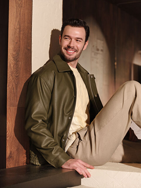 LCW Vision Standart Kalıp Deri Görünümlü Erkek Mont - S6KJ19Z8-HDZ