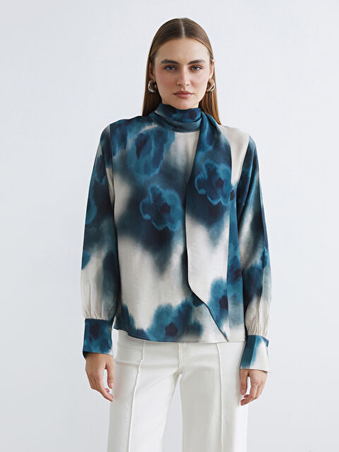 LCWAIKIKI Classic Şal Yaka Batik Desenli Bluz - S6KJ42Z8-LS6