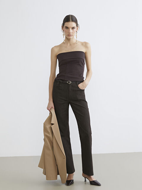 LCW Vision Beli Kemerli İspanyol Paça Kadın Pantolon - S6KJ44Z8-ZKU