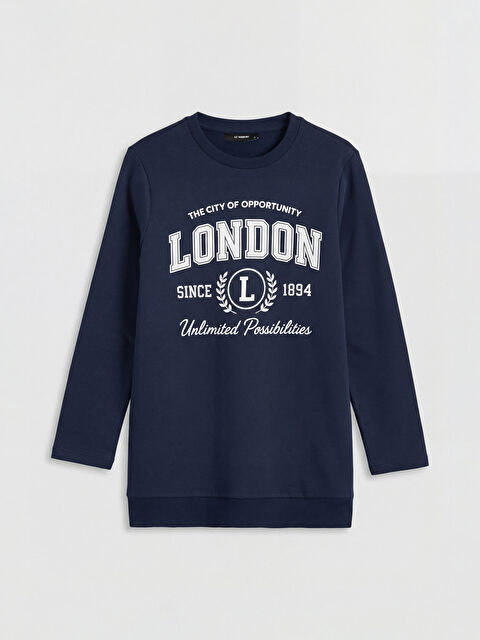 LC WAIKIKI London Baskılı Kadın Sweatshirt Tunik - S6KJ54Z8-HEL