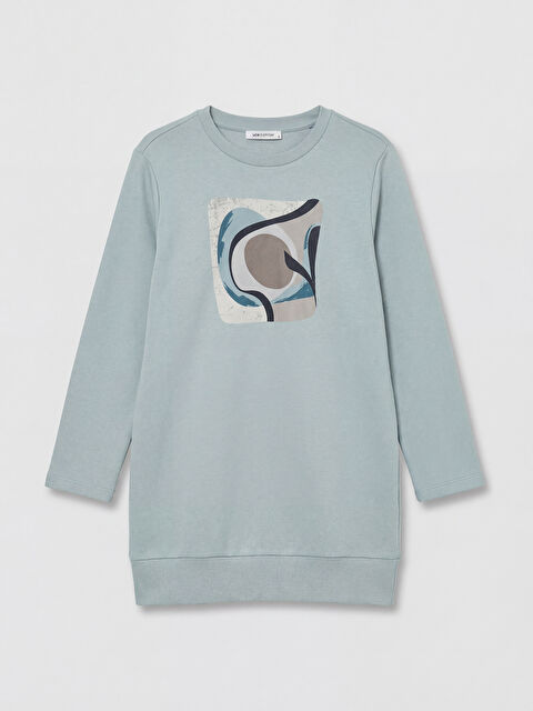 LCW EVERYDAY Bisiklet Yaka Baskılı Kadın Sweatshirt Tunik - S6KJ55Z8-GLJ