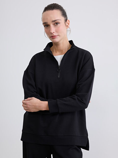 LC WAIKIKI Dik Yaka Kadın Sweatshirt Tunik