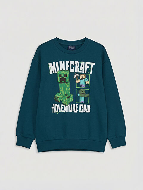 LCW Kids Minecraft Baskılı Erkek Çocuk Sweatshirt