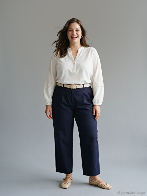 LC WAIKIKI Loose Fit Pleated Women's Trousers - S6KK04Z8-CRP