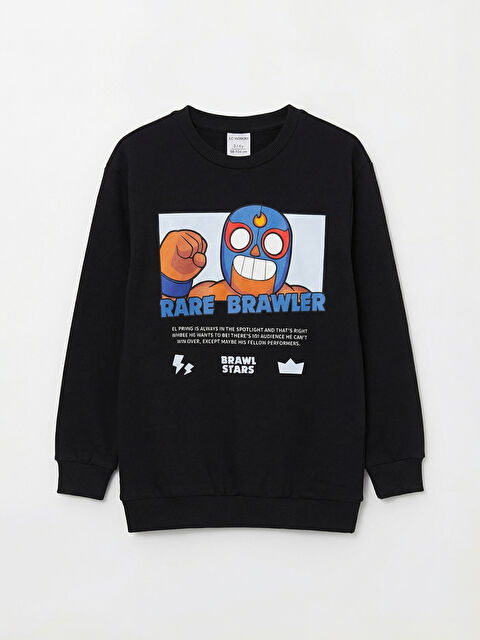 LCW Kids Bisiklet Yaka Brawl Stars Erkek Çocuk Sweatshirt - S6KK20Z4-CVL