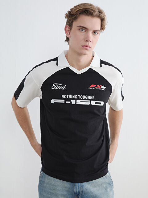 XSIDE Polo Yaka Ford Baskılı Erkek Tişört - S6KK71Z8-CVL