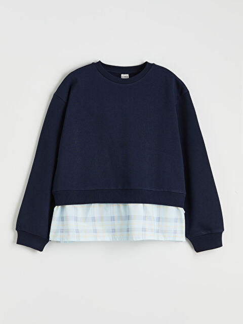 LCW Kids Gömlek Görünümlü Kız Çocuk Kalın Sweatshirt - S6KK77Z4-HRC