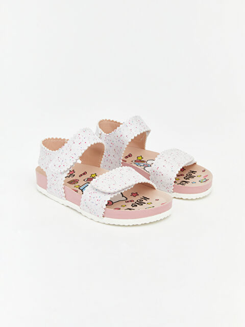 LCW STEPS Hello Kitty Baskılı Cırt Cırtlı Kız Bebek Sandalet - S6KK81Z1-J5E