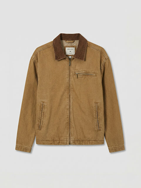 LCW Jeans Rahat Kalıp Kadife Yaka Erkek Jean Ceket - S6KL12Z8-DXZ