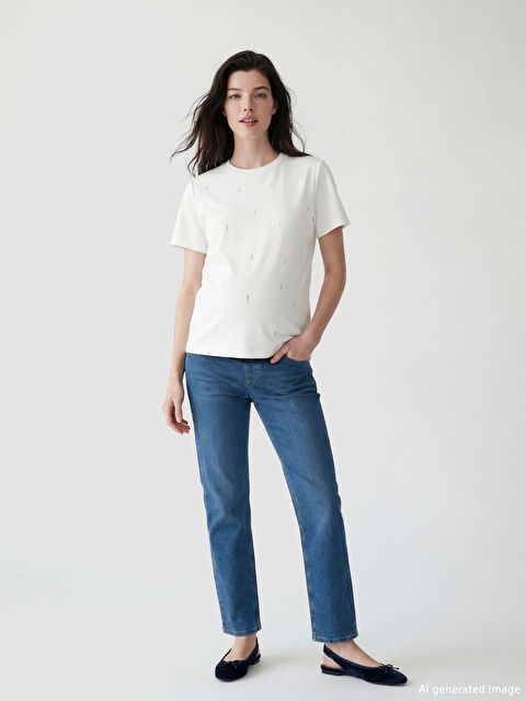 LCWAIKIKI Maternity Karın Panelli Straight Fit Hamile Jean Pantolon - S6KL15Z8-507