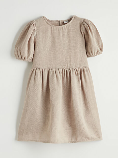 LCW ECO Bisiklet Yaka Kısa Kollu Kız Çocuk Elbise - S6KL70Z4-FFG