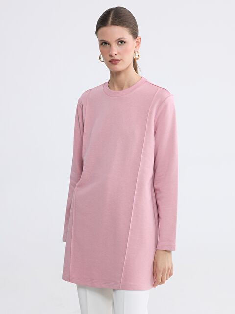 LCWAIKIKI Classic Bisiklet Yaka Kadın Sweatshirt Tunik	 - S6KM02Z8-GDD