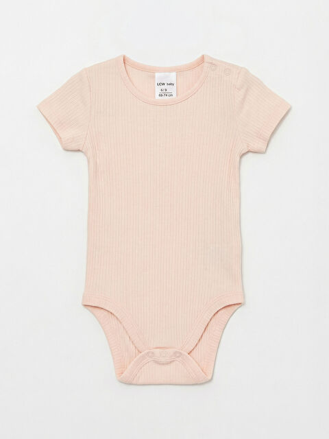 LCW baby Bisiklet Yaka Kız Bebek Çıtçıtlı Body - S6KM05Z1-FES