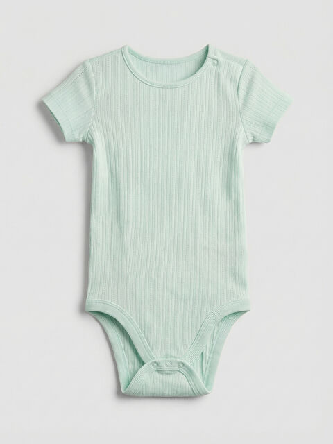 LCW Kids Bisiklet Yaka Kız Çocuk Çıtçıtlı Body - S6KM05Z1-FUD